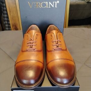 Men's Tan Leather Oxfords